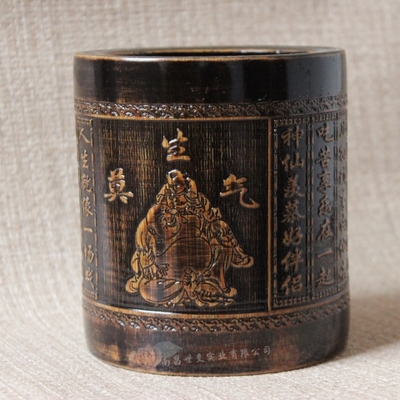 竹雕刻筆筒 文房雅趣與現代辦公的完美融合